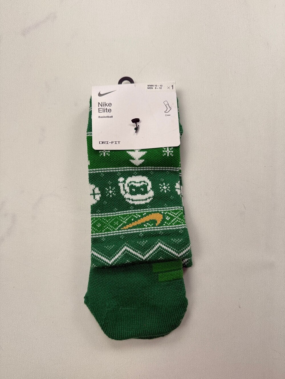 Nike Elite Socks Green 2000s Bold Statement Piece - L Men 8 - 12 Women 10 - 13